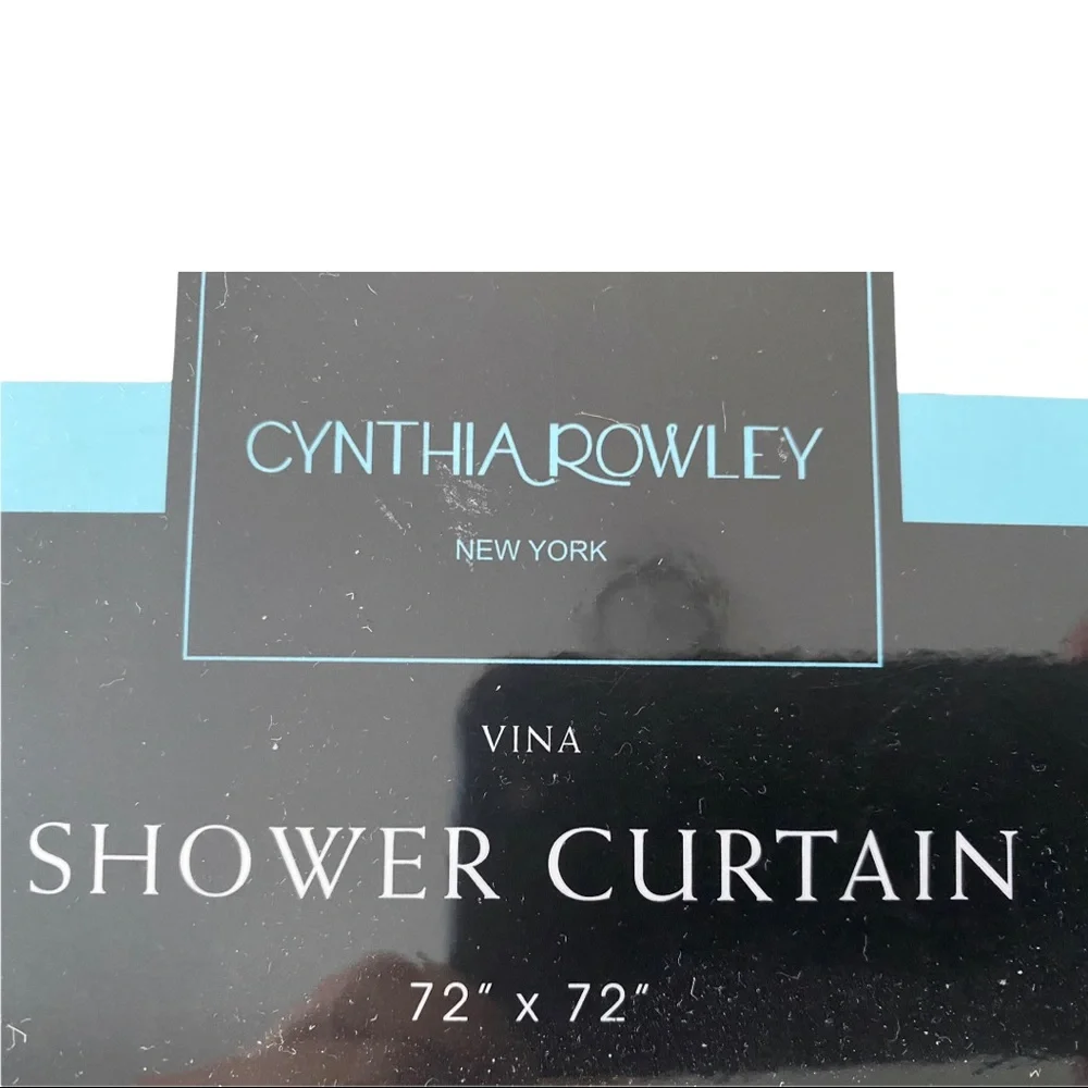 NIP Cynthia Rowley Floral SHOWER CURTAIN Cotton Blend PINK and GRAY Flowers